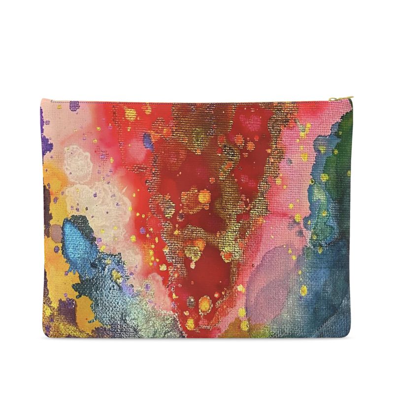 Watermelon Leather Clutch Bag