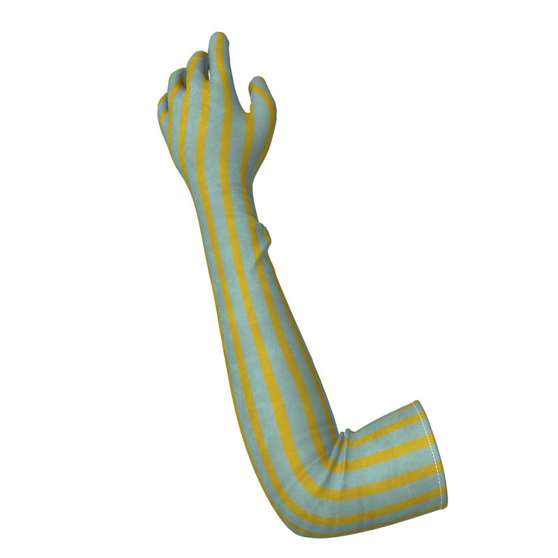 Parisian Blue Cabana Stripe Opera Gloves