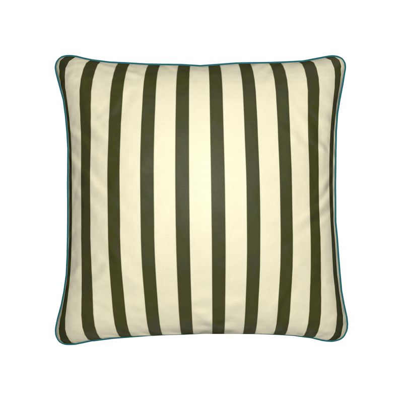 Wide Cabana Stripe Cushion in Vanilla Bean