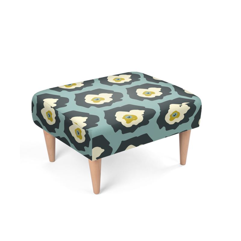 Jardin Footstool in Parisian Blue