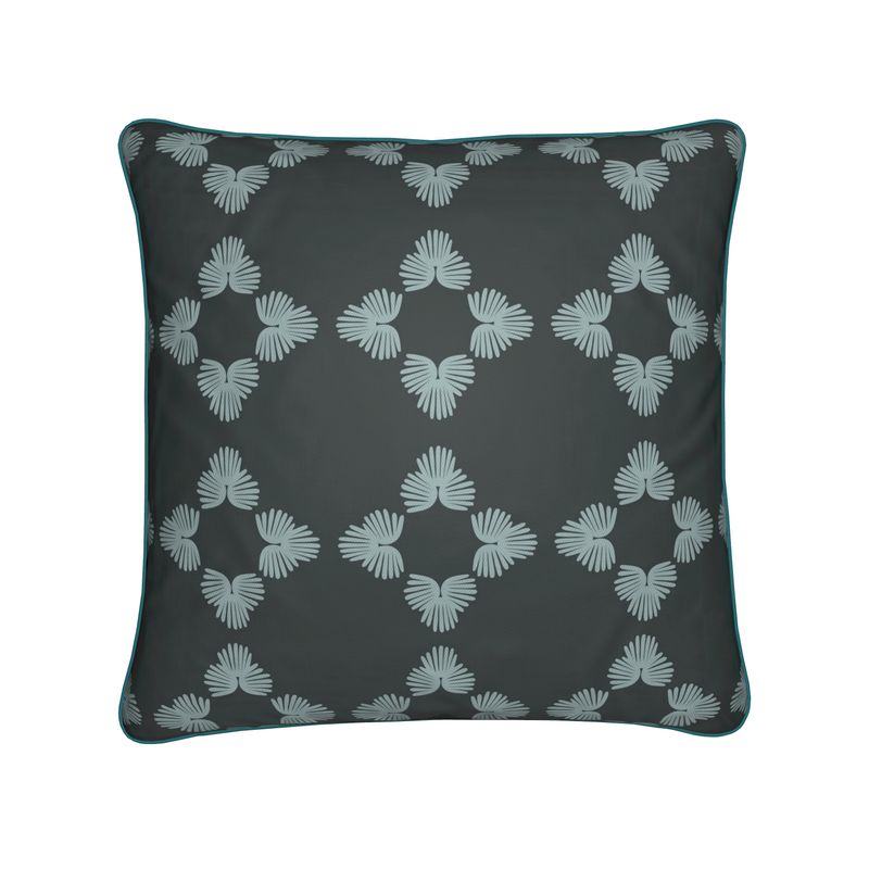 Fanned Fauna Cushion in Blueberry