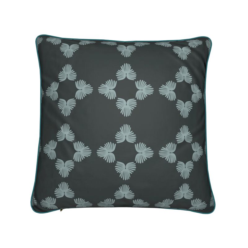 Fanned Fauna Cushion in Blueberry